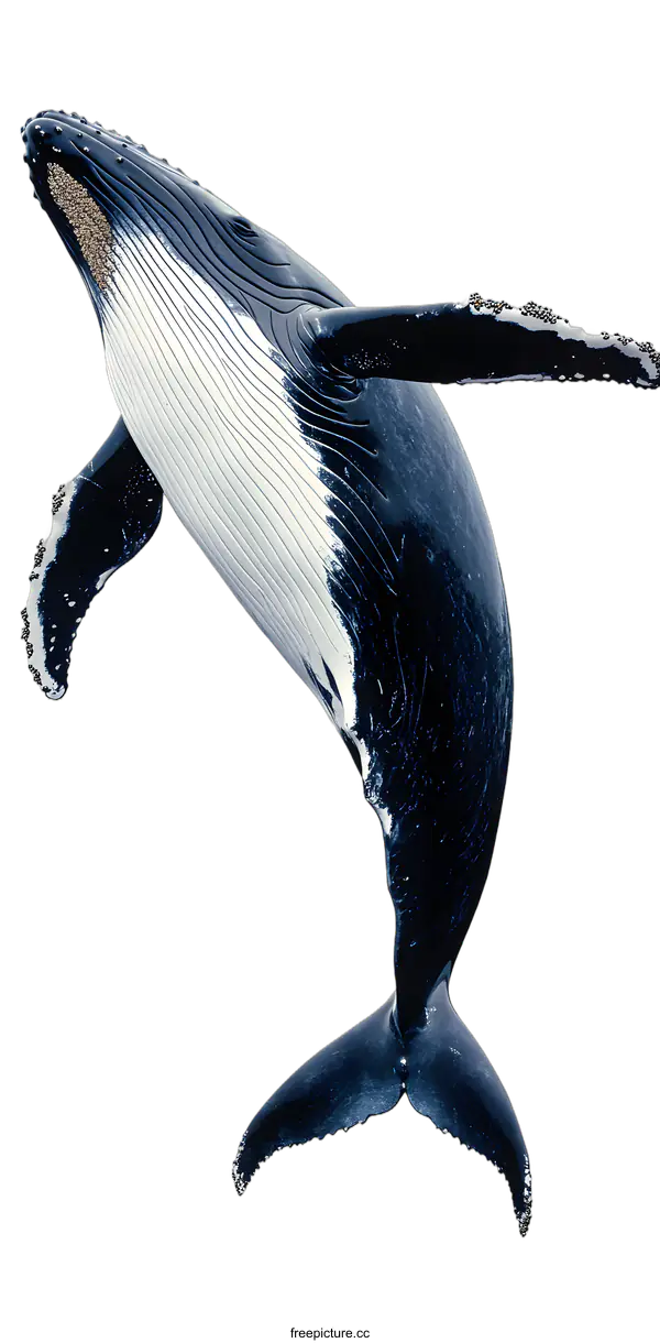 [Transparent Background PNG]Humpback Whale Tail Breaching Water
