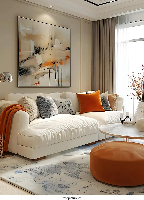 Modern minimalist style living room