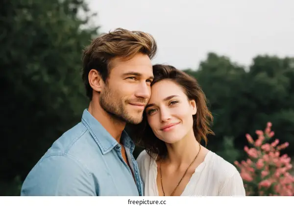 Couple in Love Outdoors Portrait