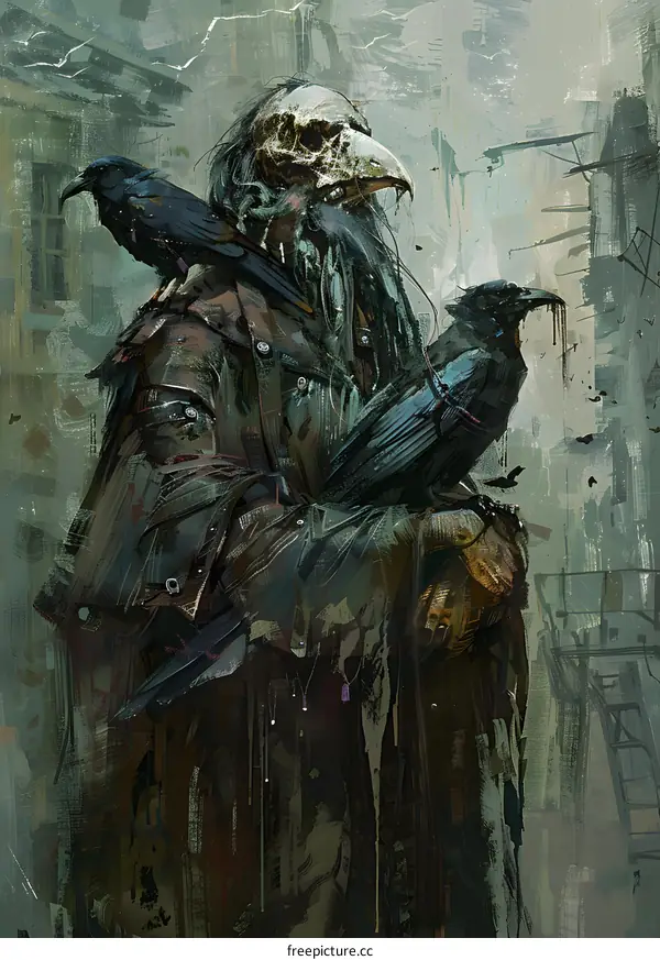 Crow Man in a Post Apocalyptic World