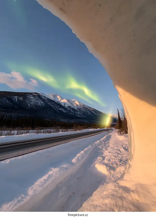 Northern Lights View From Under A Snowdrift