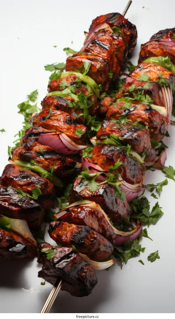Juicy Pork Skewers with Grilled Vegetables