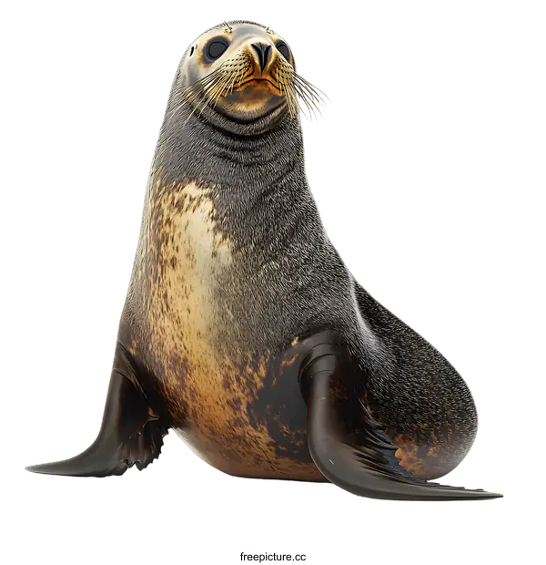 [Transparent Background PNG]Close Up Portrait Of A Seal Looking Up At The Camera