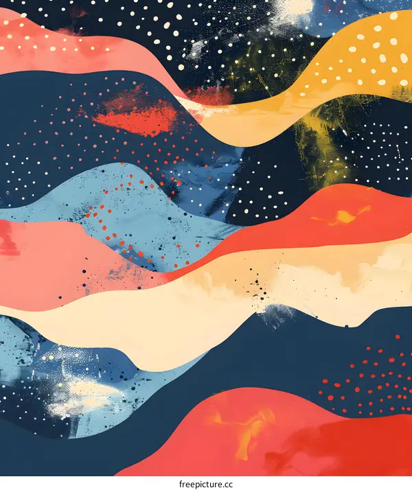 Abstract Colorful Wavy Lines Pattern Background