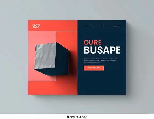 Abstract Geometric Shapes in Red and Blue Color Palette