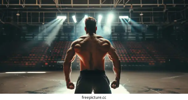 muscular man showing his back muscles