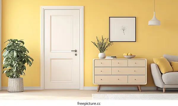 Modern Yellow Living Room Interior Design