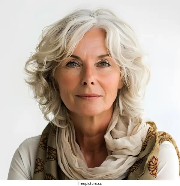 portrait of a beautiful senior woman with grey hair