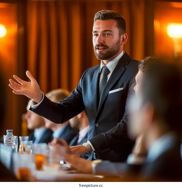 Businessman giving a presentation in a conference room