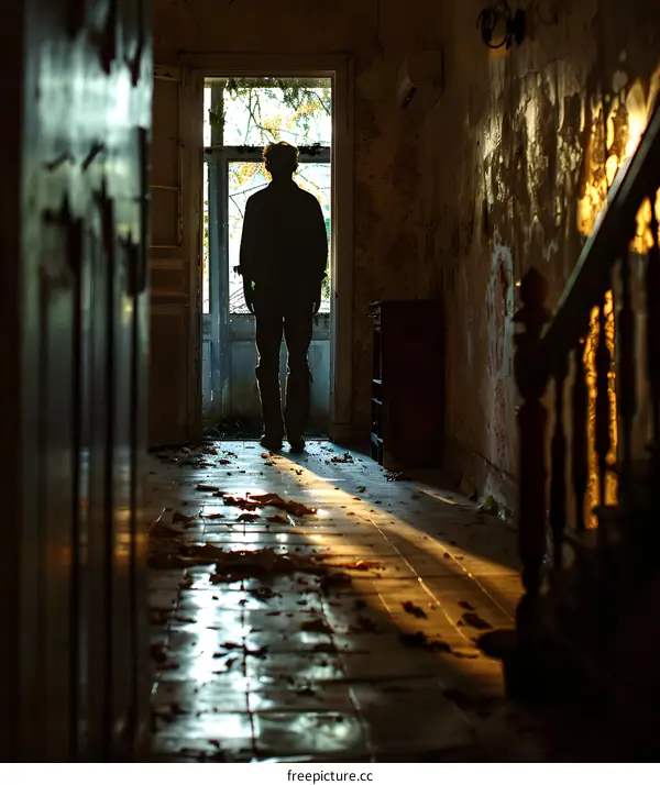 silhouette of a man standing in a doorway