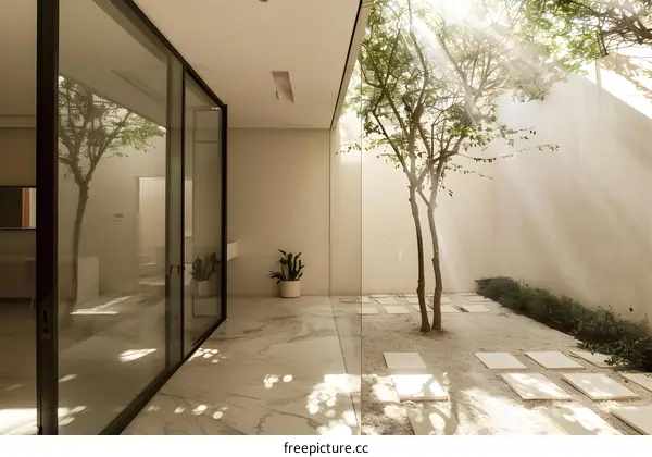 Minimalist Modern Home with Indoor Garden and Natural Light