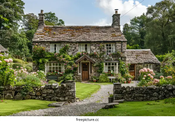 Charming Stone Cottage Nestled in a Vibrant Garden