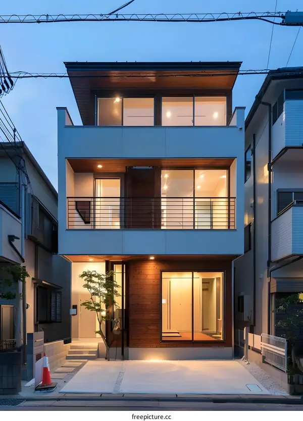 Modern Japanese House Design With Wooden Facade