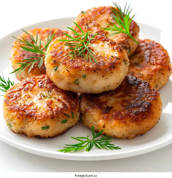 Fried fish cakes with dill