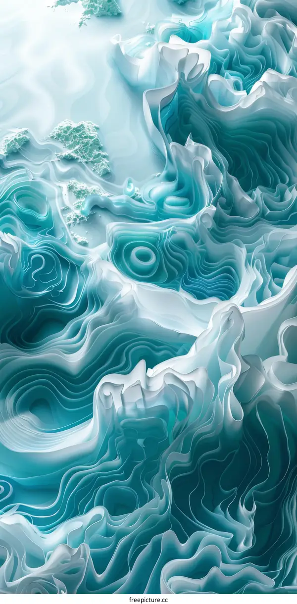 Abstract Blue and White Relief Texture Design