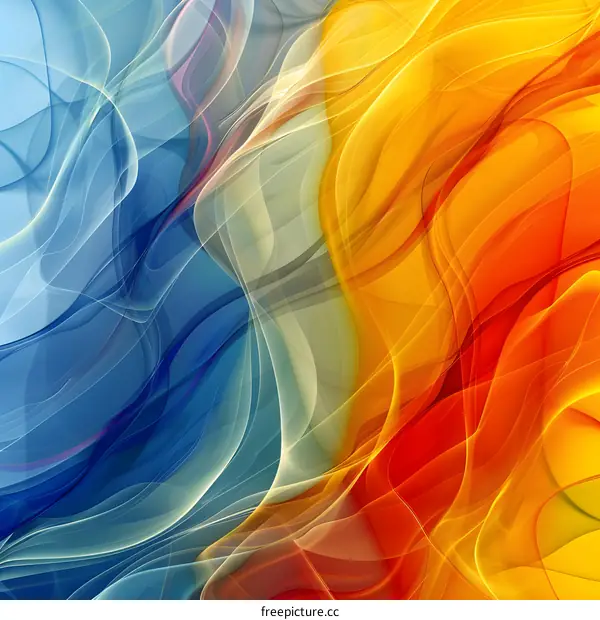 Abstract Background with Blue, Yellow and Orange Colors