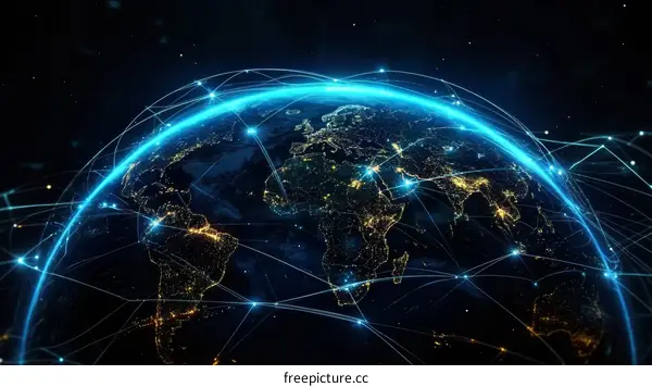 Global Networked Earth Illustration