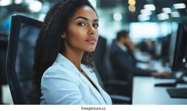 Confident Black Business Woman in Office
