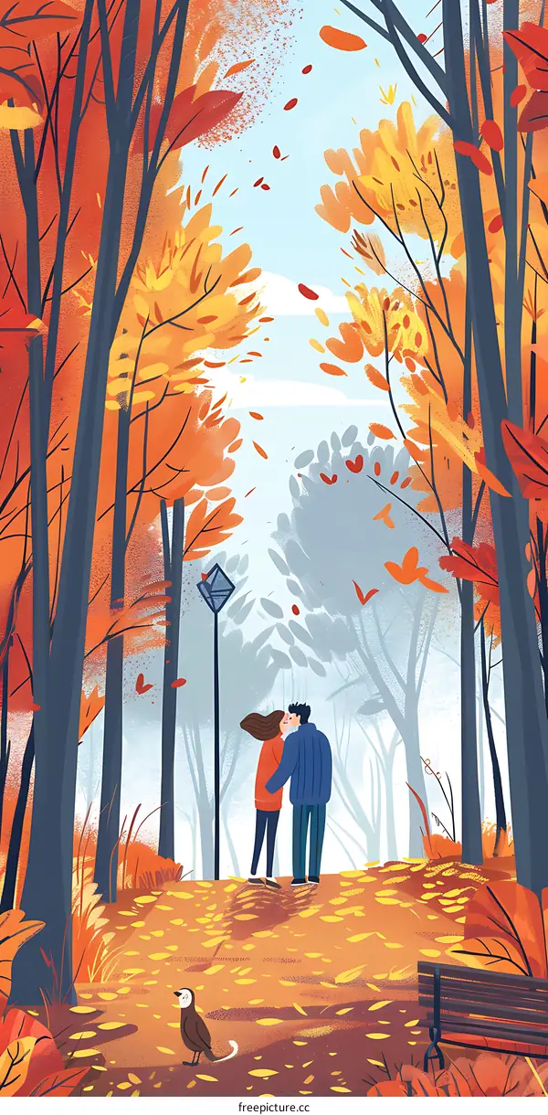 Autumn Love Story in the Forest