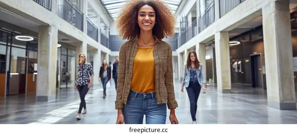 Diverse Group in Modern Building Interior