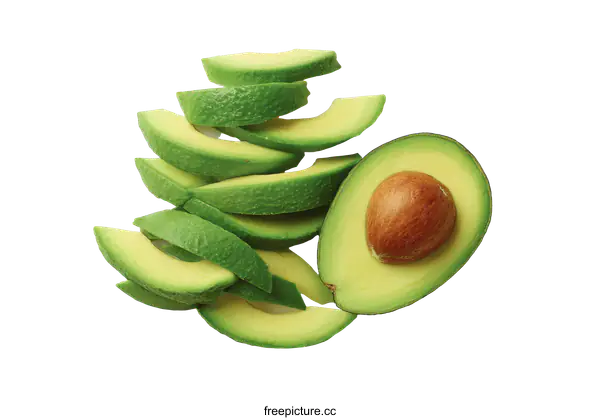 [Transparent Background PNG]Freshly Sliced Avocado Pieces