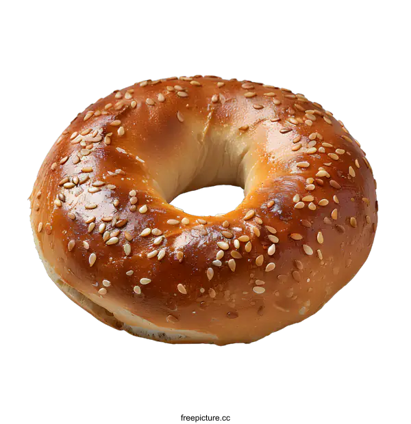[Transparent Background PNG]Freshly baked bagel with sesame seeds