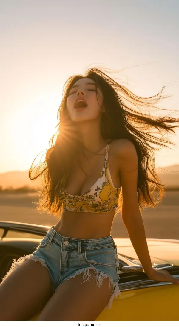 Beautiful Asian Woman Outdoor Fashion