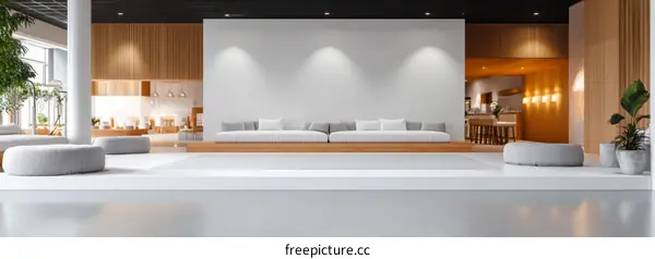 Modern Minimalist Lobby Lounge Area Design