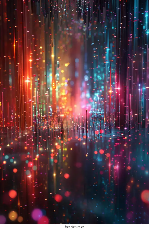 City lights at night in an abstract representation