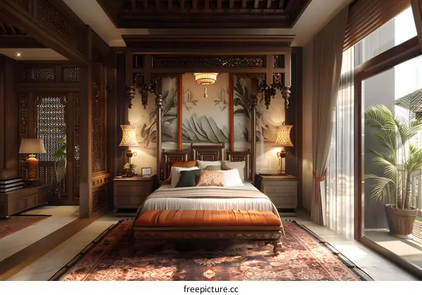 Chinese古典 Style Bedroom
