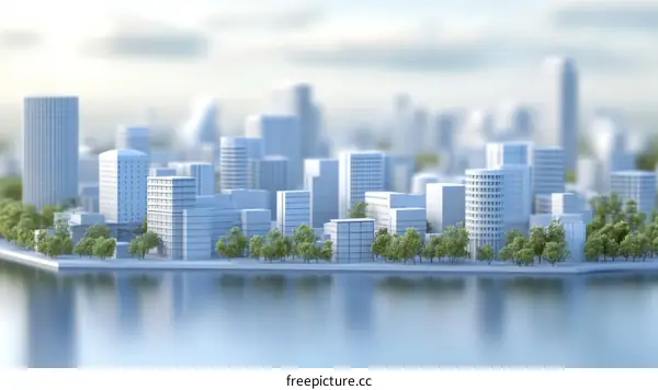 Modern Cityscape Illustration with Minimalist Style