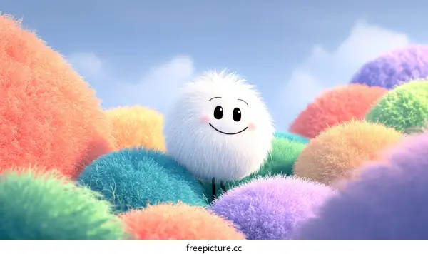 Fluffy Friends in a Colorful Field