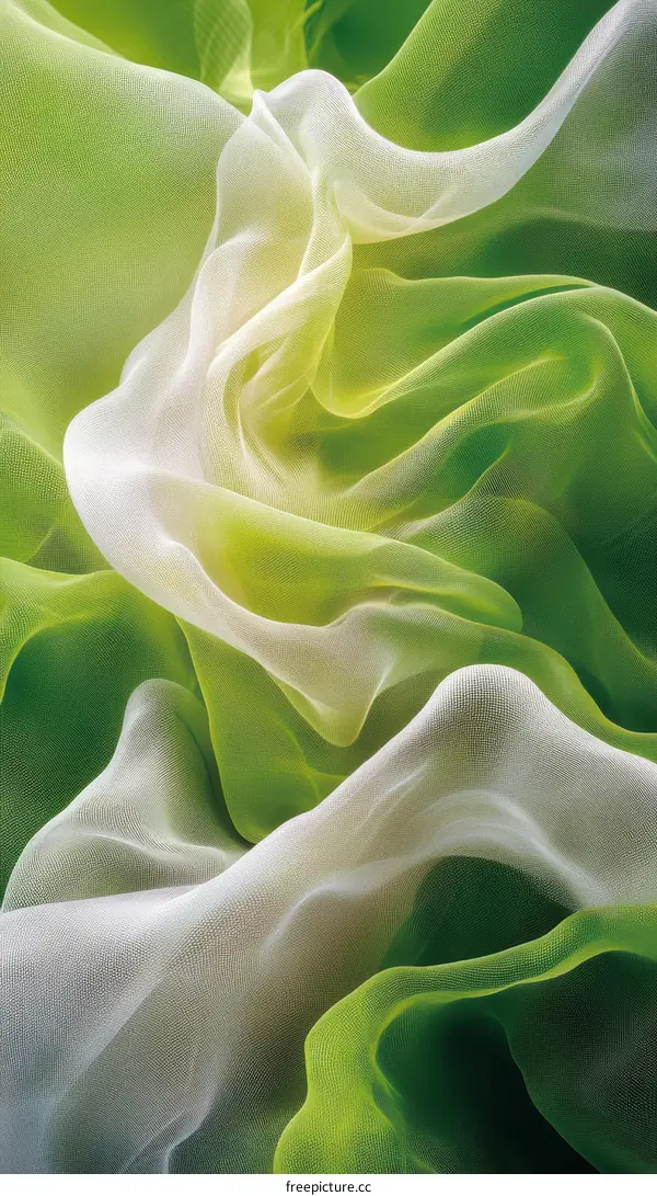 Elegant Green and White Fabric Texture