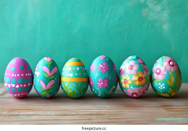 Colorful Hand Painted Easter Eggs