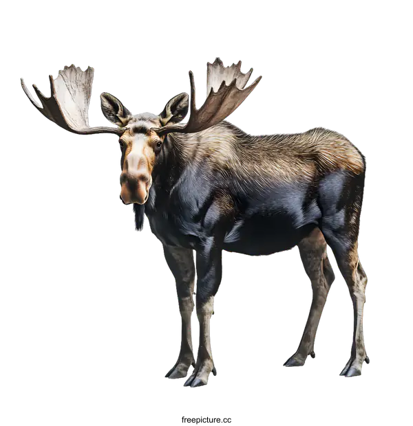 [Transparent Background PNG]Moose with Large Antlers Illustration