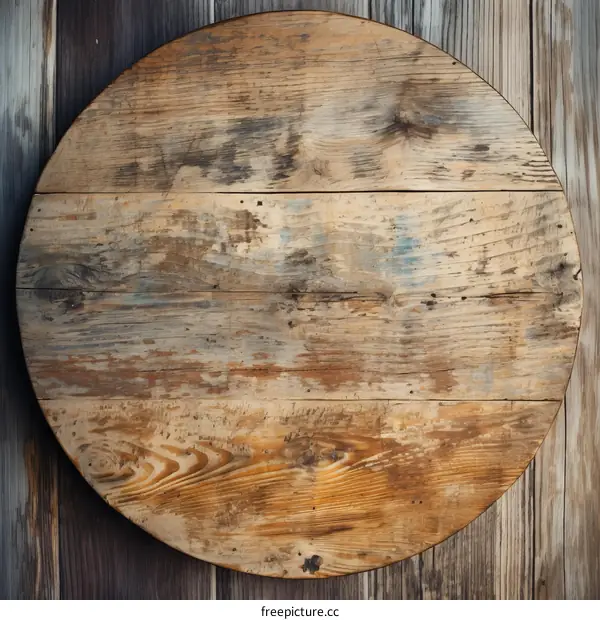 Round wooden table texture background