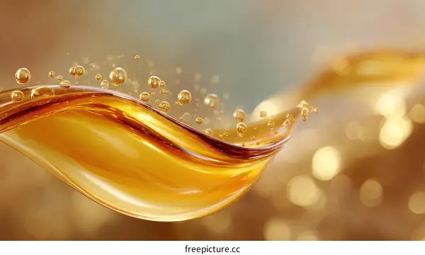 Golden Liquid Splashing Illustrative Design