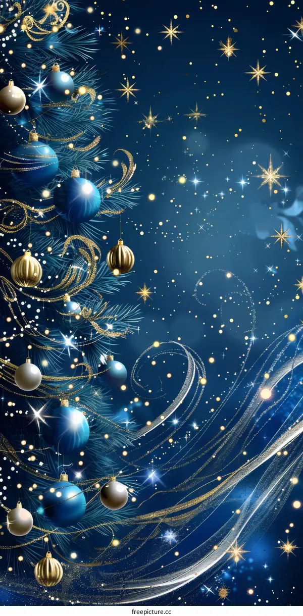 Blue and Gold Christmas Tree