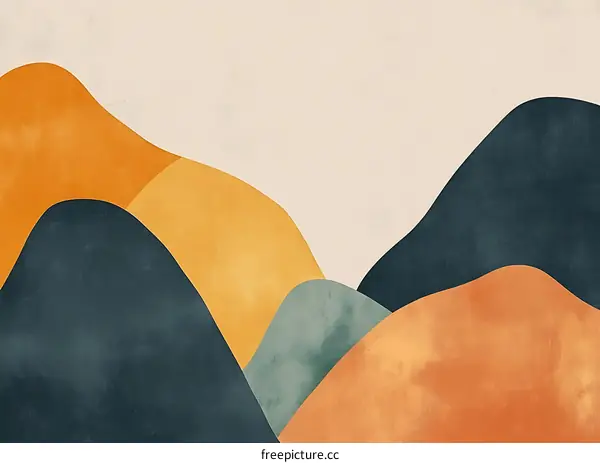 Abstract Mountain Landscape in Warm Tones