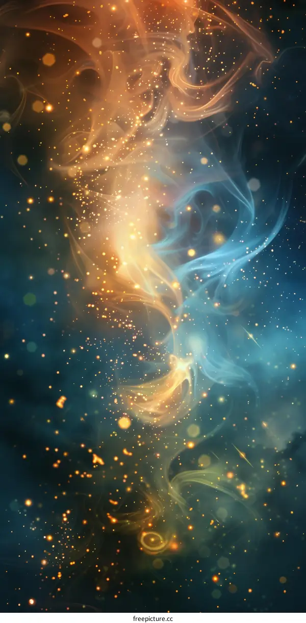 Burning Flames with Blue Background