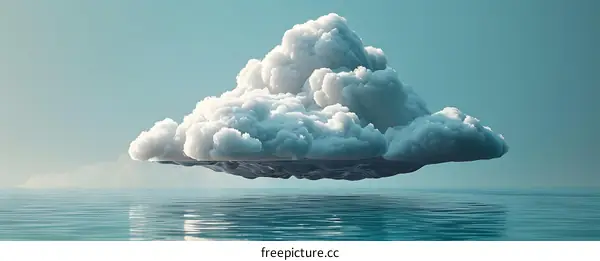 A cloud floating above the water.