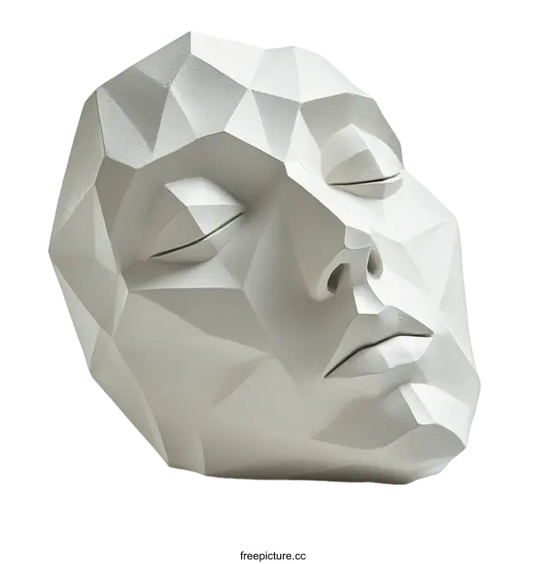 [Transparent Background PNG]Abstract Geometric Sculptural Head