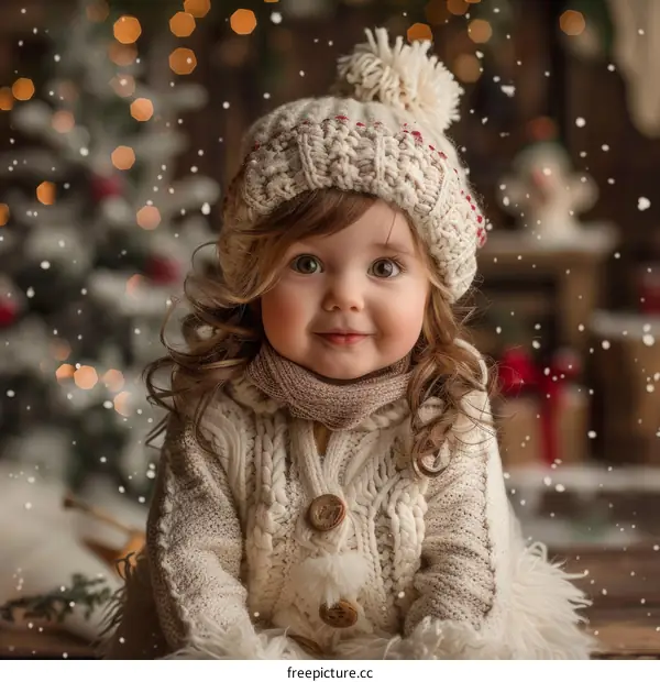 Little Girl in Christmas Setting
