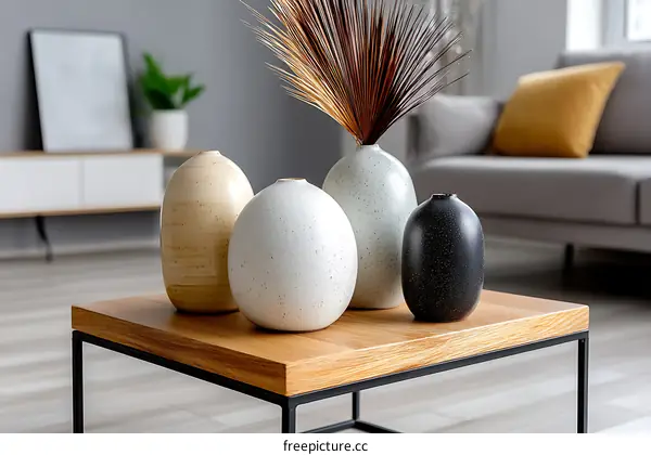 Modern Living Room Decor with Vases