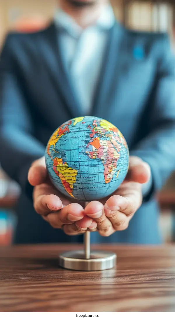 A Globe Held in Hands: Global Connection