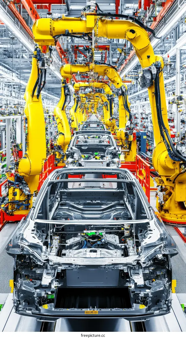 Automated Car Manufacturing Process in a Factory