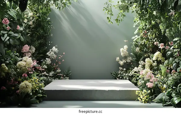Botanical Garden Display Platform Illustration