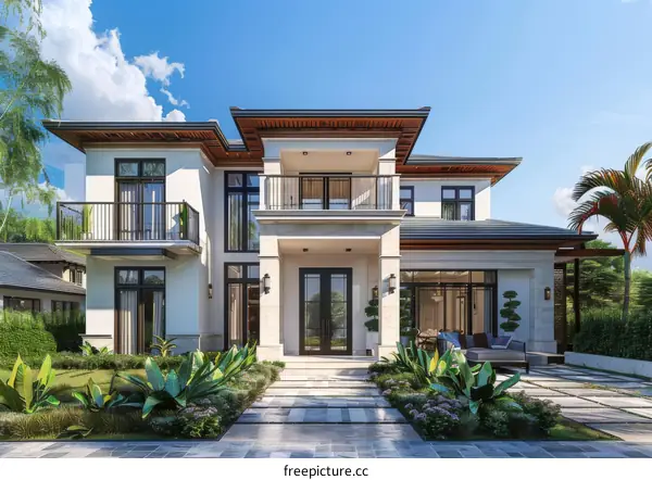 Modern Luxury Villa Design with Outdoor Pool and Landscaping