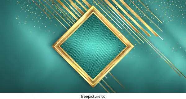 Modern Geometric Background Design with Gold Trim