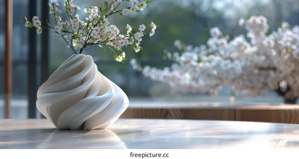 Modern Ceramic Vase with Abstract Design